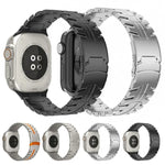 สายรัดนาฬิกาเหล็กไทเทเนียม Turtle แบบล็อกคู่ สำหรับ Apple Watch SE 2023 44 มม., สำหรับ Apple Watch SE 2023 40 มม., สำหรับ Apple Watch Ultra 2 49 มม., สำหรับ Apple Watch Series 9 45 มม., สำหรับ Apple Watch Series 9 41 มม., สำหรับ Apple Watch Ultra 49 มม.