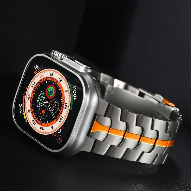 สายรัดนาฬิกาเหล็กไทเทเนียม Turtle แบบล็อกคู่ สำหรับ Apple Watch 42 มม., สำหรับ Apple Watch 38 มม.