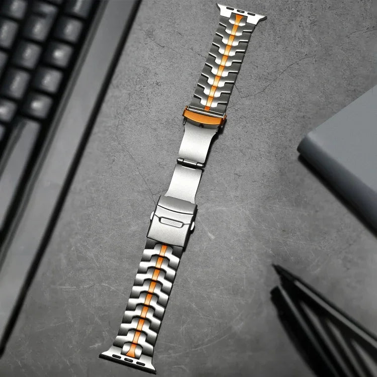 สายรัดนาฬิกาเหล็กไทเทเนียม Turtle แบบล็อกคู่ สำหรับ Apple Watch 42 มม., สำหรับ Apple Watch 38 มม.