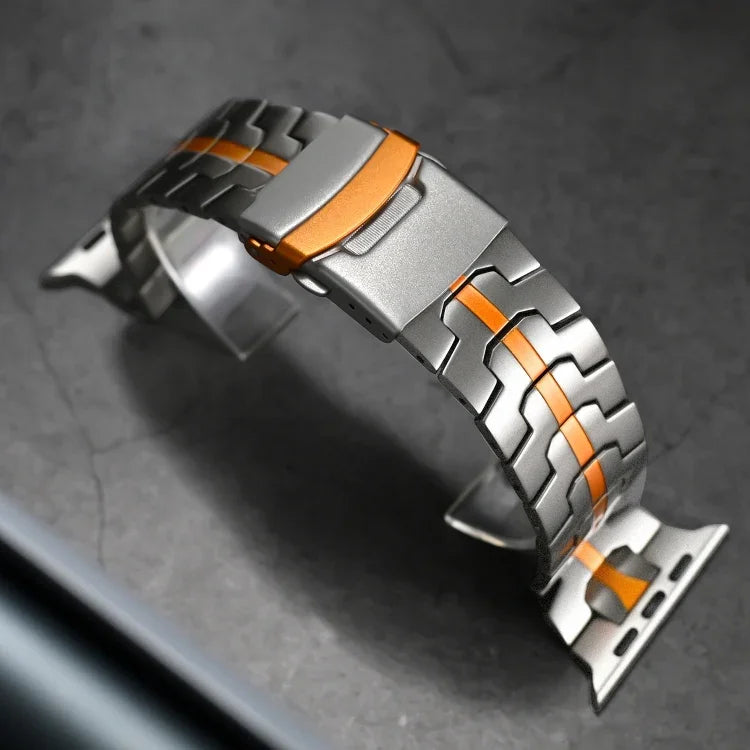 สายรัดนาฬิกาเหล็กไทเทเนียม Turtle แบบล็อกคู่ สำหรับ Apple Watch 42 มม., สำหรับ Apple Watch 38 มม.