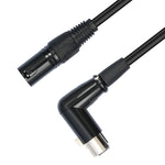 สายเสียง XK041L XLR 3 พิน ตัวผู้ตรง ถึง ตัวเมียมุมฉาก ความยาว 0.3m, 1m, 2m, 3m, 5m, 10m
