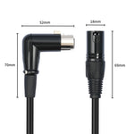 สายเสียง XK041L XLR 3 พิน ตัวผู้ตรง ถึง ตัวเมียมุมฉาก ความยาว 0.3m, 1m, 2m, 3m, 5m, 10m