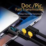 อะแดปเตอร์ชาร์จพร้อมจอดิจิทัล, 8 พิน ตัวผู้เป็น Type-C ตัวเมีย 35W, Type-C ตัวผู้เป็น 8 พิน ตัวเมีย 35W, Type-C ตัวผู้เป็น Type-C ตัวเมีย 140W