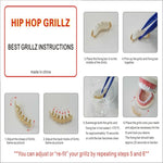 Hip Hop Accessories Gold Tooth Set Real Gold Plating Smooth Upper Eight Lower Six Denture Set