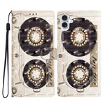 3D Pattern Leather Phone Case, For iPhone 16 Plus, For iPhone 16