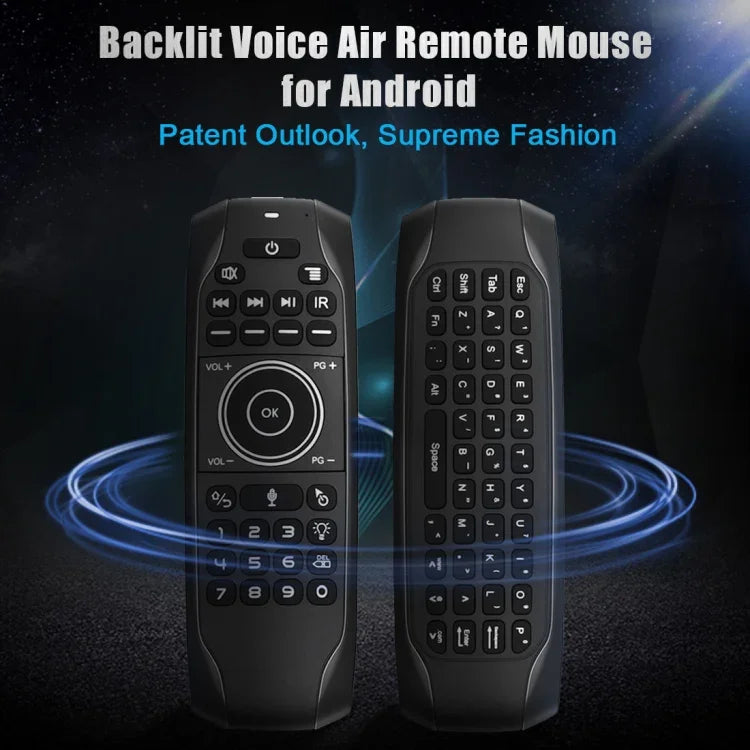 คีย์บอร์ดรีโมทไร้สาย G7V Pro 2.4GHz Fly Air Mouse พร้อมไฟ LED แบ็คไลท์ และไจโรสโคป สำหรับ Android TV Box / PC, รองรับเสียงอัจฉริยะ