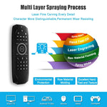 คีย์บอร์ดรีโมทไร้สาย G7V Pro 2.4GHz Fly Air Mouse พร้อมไฟ LED แบ็คไลท์ และไจโรสโคป สำหรับ Android TV Box / PC, รองรับเสียงอัจฉริยะ