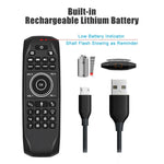 คีย์บอร์ดรีโมทไร้สาย G7V Pro 2.4GHz Fly Air Mouse พร้อมไฟ LED แบ็คไลท์ และไจโรสโคป สำหรับ Android TV Box / PC, รองรับเสียงอัจฉริยะ