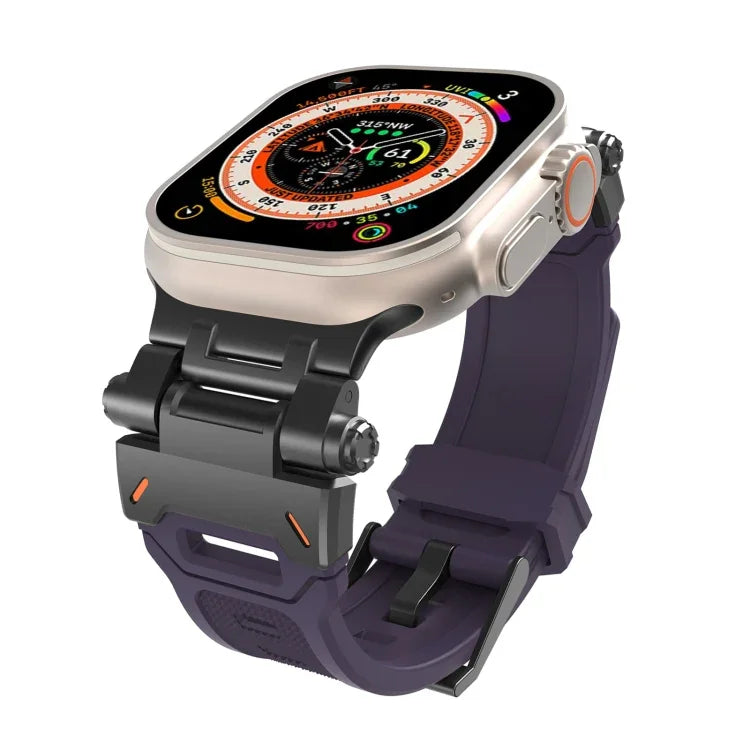 สายรัดนาฬิกา TPU พร้อมตัวเชื่อมสแตนเลส สำหรับ Apple Watch Series 8 45 มม., สำหรับ Apple Watch SE 2022 44 มม.