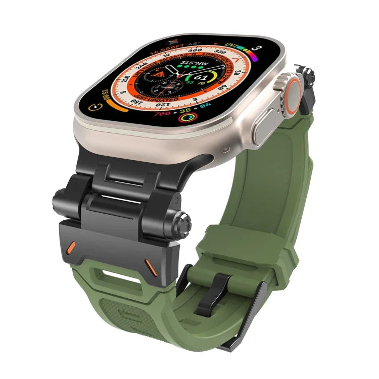 สายรัดนาฬิกา TPU พร้อมตัวเชื่อมสแตนเลส สำหรับ Apple Watch Series 8 45 มม., สำหรับ Apple Watch SE 2022 44 มม.