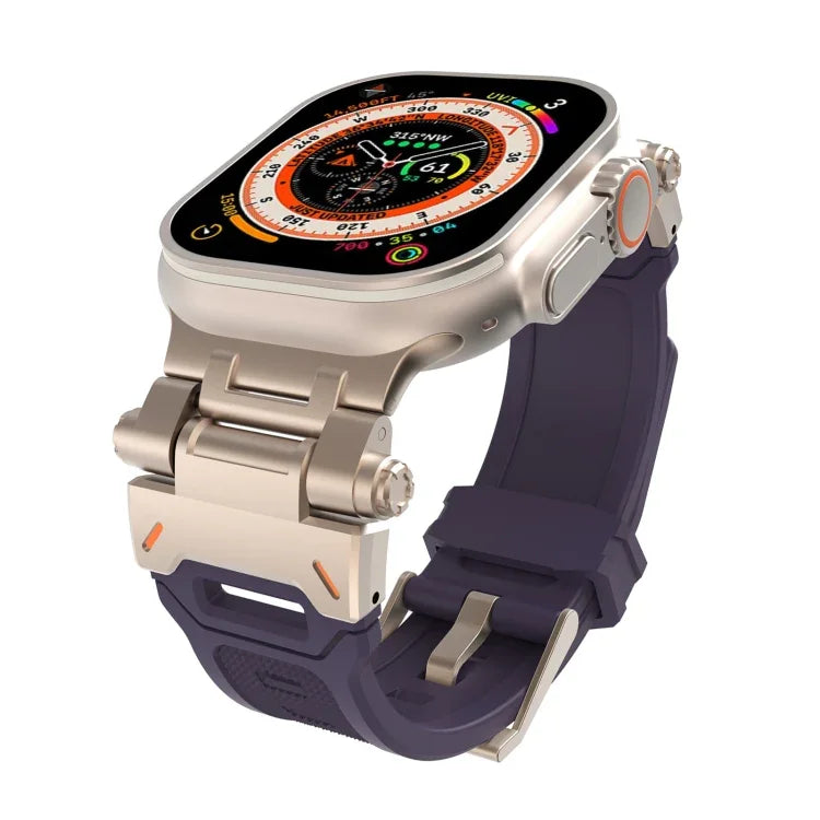 สายรัดนาฬิกา TPU พร้อมตัวเชื่อมสแตนเลส สำหรับ Apple Watch Series 8 45 มม., สำหรับ Apple Watch SE 2022 44 มม.