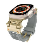 สายรัดนาฬิกา TPU พร้อมตัวเชื่อมสแตนเลส สำหรับ Apple Watch Series 7 45 มม., สำหรับ Apple Watch SE 44 มม.