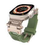 สายรัดนาฬิกา TPU พร้อมตัวเชื่อมสแตนเลส สำหรับ Apple Watch Series 7 45 มม., สำหรับ Apple Watch SE 44 มม.