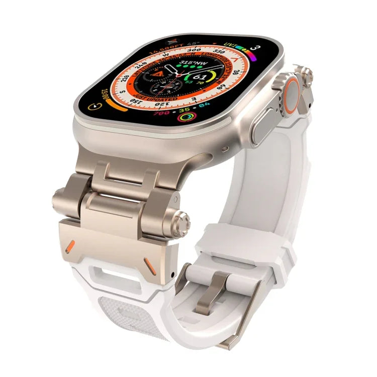 สายรัดนาฬิกา TPU พร้อมตัวเชื่อมสแตนเลส สำหรับ Apple Watch Series 6 44 มม., สำหรับ Apple Watch Series 5 44 มม.
