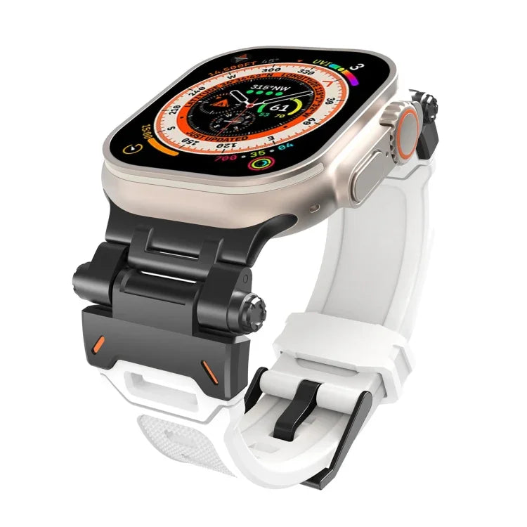สายรัดนาฬิกา TPU พร้อมตัวเชื่อมสแตนเลส สำหรับ Apple Watch Series 4 44 มม., สำหรับ Apple Watch Series 3 42 มม.