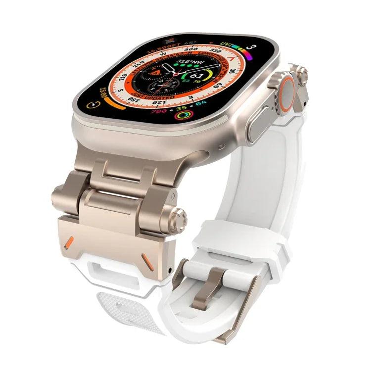 สายรัดนาฬิกา TPU พร้อมตัวเชื่อมสแตนเลส สำหรับ Apple Watch Series 4 44 มม., สำหรับ Apple Watch Series 3 42 มม.