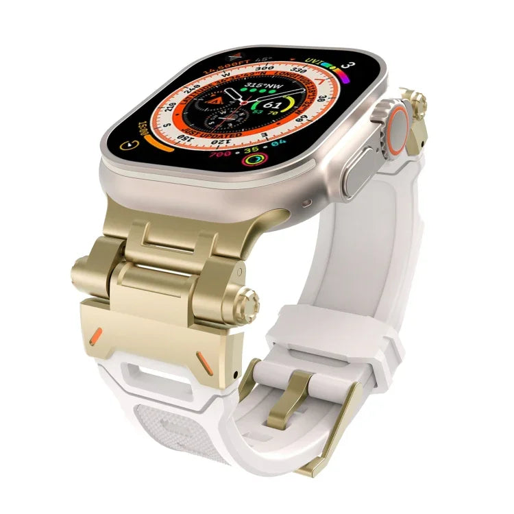 สายรัดนาฬิกา TPU พร้อมตัวเชื่อมสแตนเลส สำหรับ Apple Watch Series 4 44 มม., สำหรับ Apple Watch Series 3 42 มม.