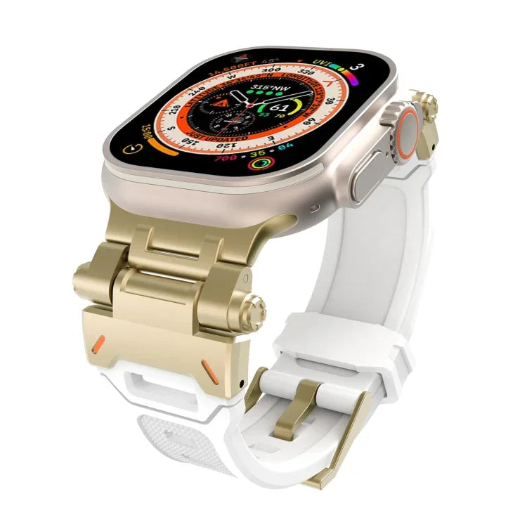 สายรัดนาฬิกา TPU พร้อมตัวเชื่อมสแตนเลส สำหรับ Apple Watch Series 4 44 มม., สำหรับ Apple Watch Series 3 42 มม.