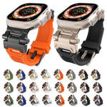 สายรัดนาฬิกา TPU พร้อมตัวเชื่อมสแตนเลส สำหรับ Apple Watch Series 8 45 มม., สำหรับ Apple Watch SE 2022 44 มม.