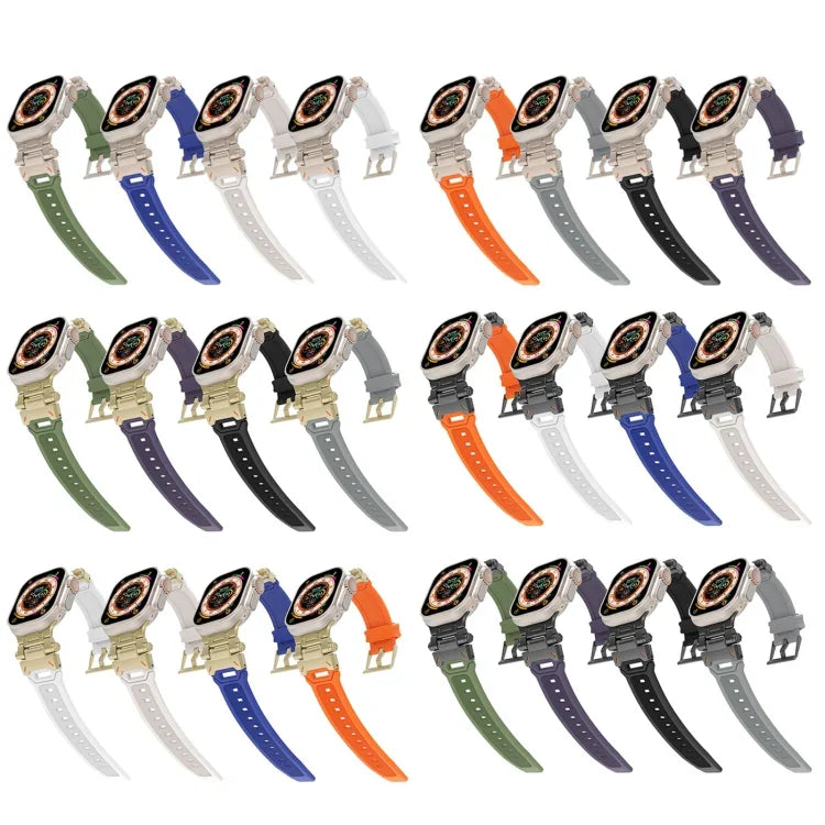 สายรัดนาฬิกา TPU พร้อมตัวเชื่อมสแตนเลส สำหรับ Apple Watch Series 4 44 มม., สำหรับ Apple Watch Series 3 42 มม.