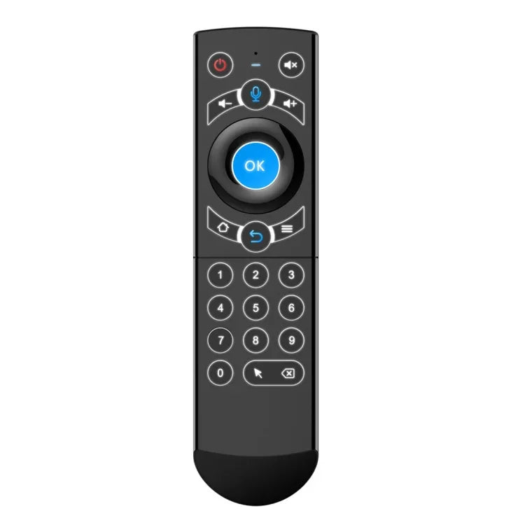 คีย์บอร์ดรีโมทไร้สาย G21 2.4GHz Fly Air Mouse พร้อมไฟ LED แบ็คไลท์ และไจโรสโคป สำหรับ Android TV Box / PC, รองรับเสียงอัจฉริยะ, สีน้ำเงิน