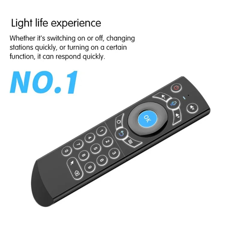 คีย์บอร์ดรีโมทไร้สาย G21 2.4GHz Fly Air Mouse พร้อมไฟ LED แบ็คไลท์ และไจโรสโคป สำหรับ Android TV Box / PC, รองรับเสียงอัจฉริยะ, สีส้ม