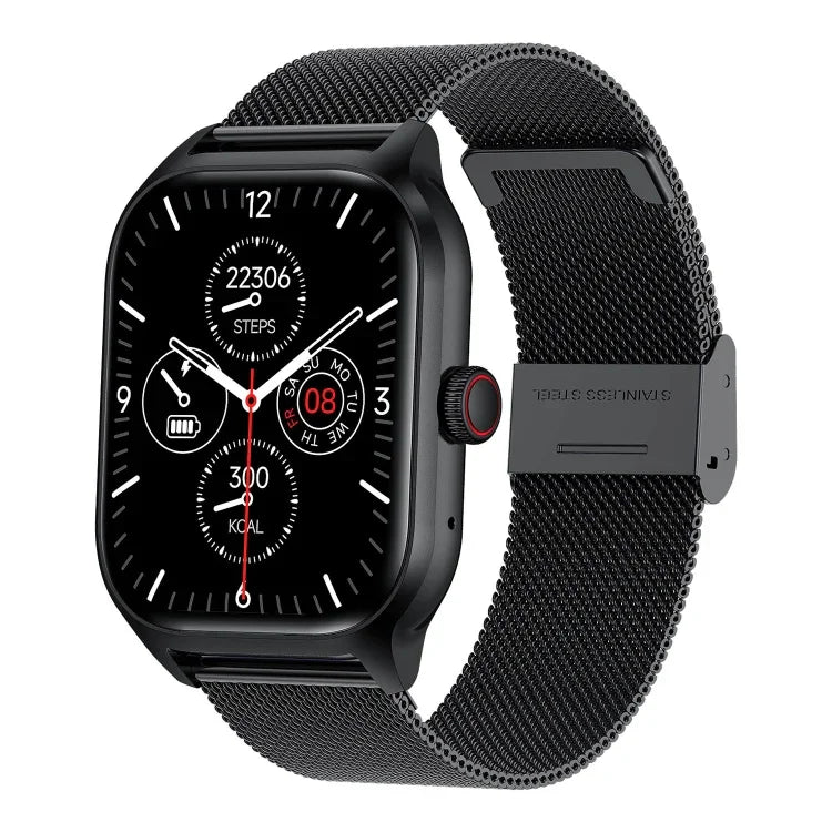 LEMFO LT10 สมาร์ทวอทช์หน้าจอ TFT 2.01 นิ้ว รองรับการโทรบลูทูธ / ตรวจสุขภาพ สายเหล็ก สายซิลิโคน