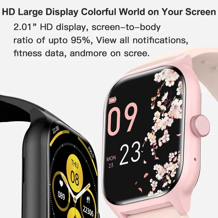 LEMFO LT10 สมาร์ทวอทช์หน้าจอ TFT 2.01 นิ้ว รองรับการโทรบลูทูธ / ตรวจสุขภาพ สายเหล็ก สายซิลิโคน