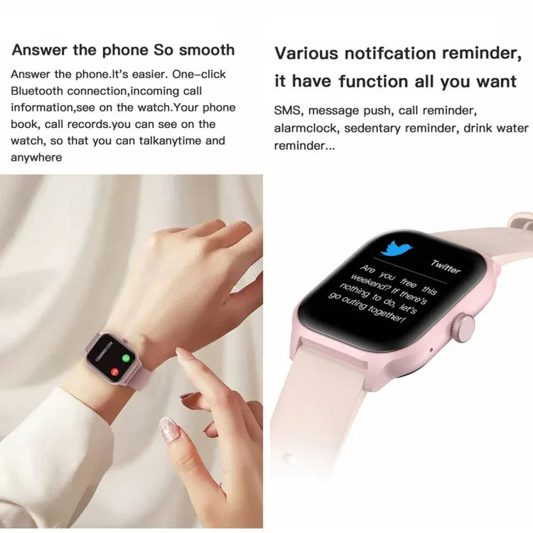 LEMFO LT10 สมาร์ทวอทช์หน้าจอ TFT 2.01 นิ้ว รองรับการโทรบลูทูธ / ตรวจสุขภาพ สายเหล็ก สายซิลิโคน