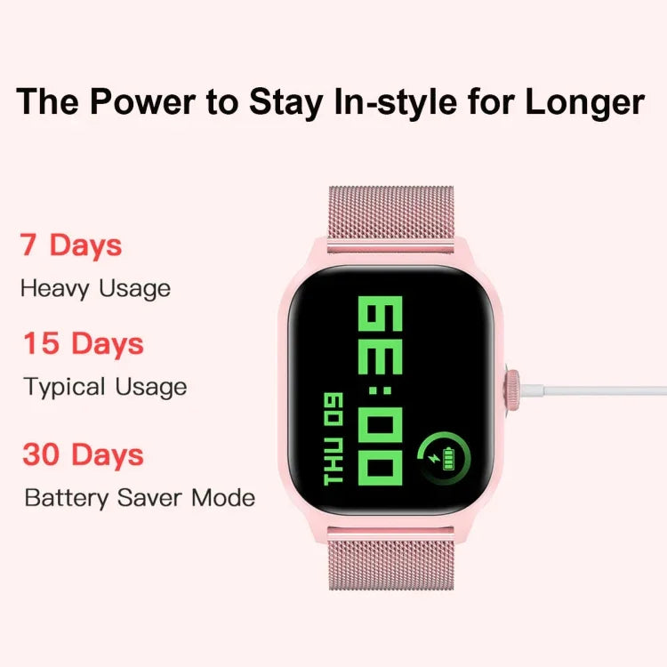 LEMFO LT10 สมาร์ทวอทช์หน้าจอ TFT 2.01 นิ้ว รองรับการโทรบลูทูธ / ตรวจสุขภาพ สายเหล็ก สายซิลิโคน