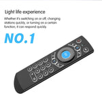 คีย์บอร์ดรีโมทไร้สาย G21 2.4GHz Fly Air Mouse พร้อมไฟ LED แบ็คไลท์ และไจโรสโคป สำหรับ Android TV Box / PC, รองรับเสียงอัจฉริยะ, สีน้ำเงิน