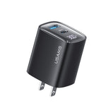 USAMS CC230 30W USB+USB-C / Type-C พอร์ตคู่ GaN ที่ชาร์จดิจิทัลแสดงผล, สเปค: ปลั๊ก US, CC230