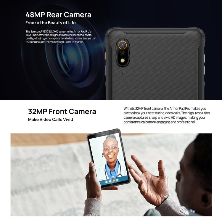 Ulefone Armor Pad Pro แท็บเล็ตพีซีแบบทนทาน ขนาด 8 นิ้ว Android 13 MediaTek MT8788 Octa Core เครือข่าย 4G ปลั๊ก EU Armor Pad Pro