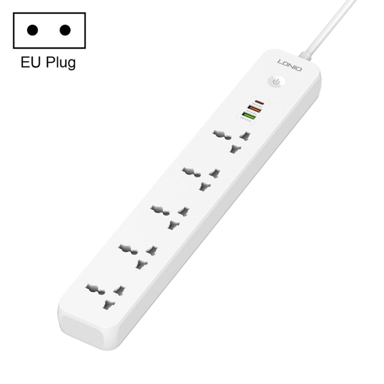 ปลั๊กไฟเดินทาง LDNIO SC5319 5 ช่อง พร้อมพอร์ต USB 38W ความยาวสาย 2m, ปลั๊ก EU, ปลั๊ก UK, ปลั๊ก US