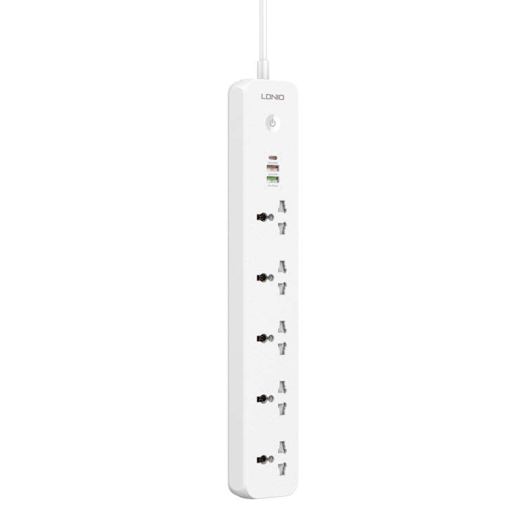 ปลั๊กไฟเดินทาง LDNIO SC5319 5 ช่อง พร้อมพอร์ต USB 38W ความยาวสาย 2m, ปลั๊ก EU, ปลั๊ก UK, ปลั๊ก US
