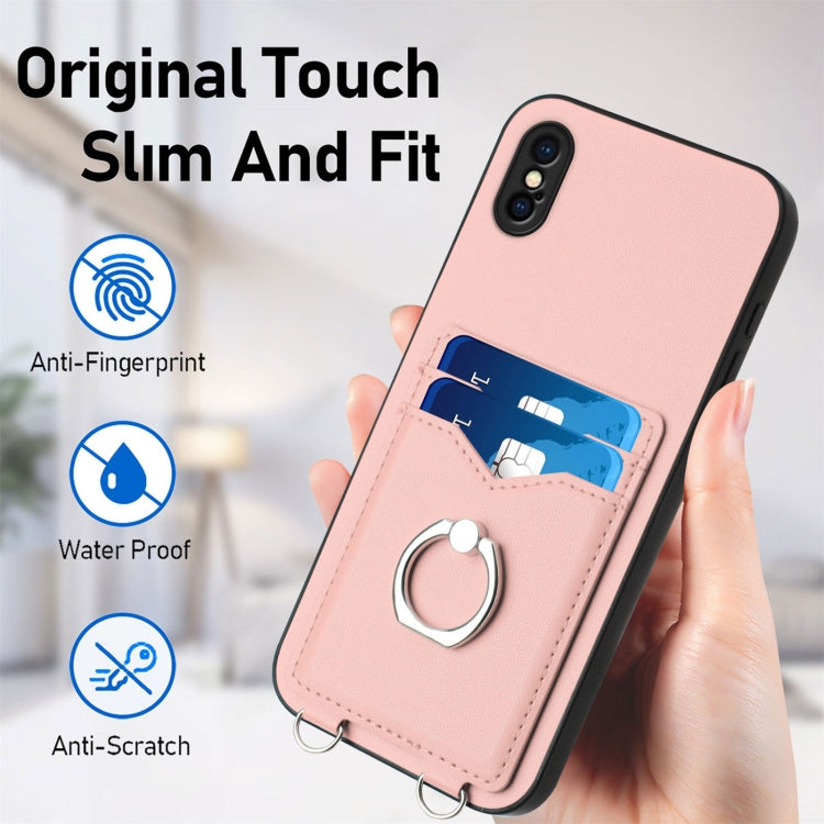 เคสโทรศัพท์พร้อมที่ใส่บัตรแหวน R20 สำหรับ iPhone XS / X, สำหรับ iPhone XR, สำหรับ iPhone XS Max, สำหรับ iPhone 8 Plus / 7 Plus