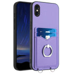 เคสโทรศัพท์พร้อมที่ใส่บัตรแหวน R20 สำหรับ iPhone XS / X, สำหรับ iPhone XR, สำหรับ iPhone XS Max, สำหรับ iPhone 8 Plus / 7 Plus