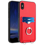 เคสโทรศัพท์พร้อมที่ใส่บัตรแหวน R20 สำหรับ iPhone XS / X, สำหรับ iPhone XR, สำหรับ iPhone XS Max, สำหรับ iPhone 8 Plus / 7 Plus