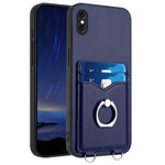เคสโทรศัพท์พร้อมที่ใส่บัตรแหวน R20 สำหรับ iPhone XS / X, สำหรับ iPhone XR, สำหรับ iPhone XS Max, สำหรับ iPhone 8 Plus / 7 Plus