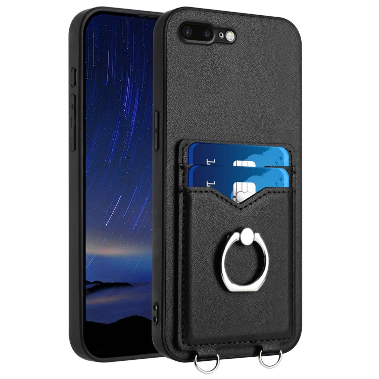 เคสโทรศัพท์พร้อมที่ใส่บัตรแหวน R20 สำหรับ iPhone XS / X, สำหรับ iPhone XR, สำหรับ iPhone XS Max, สำหรับ iPhone 8 Plus / 7 Plus