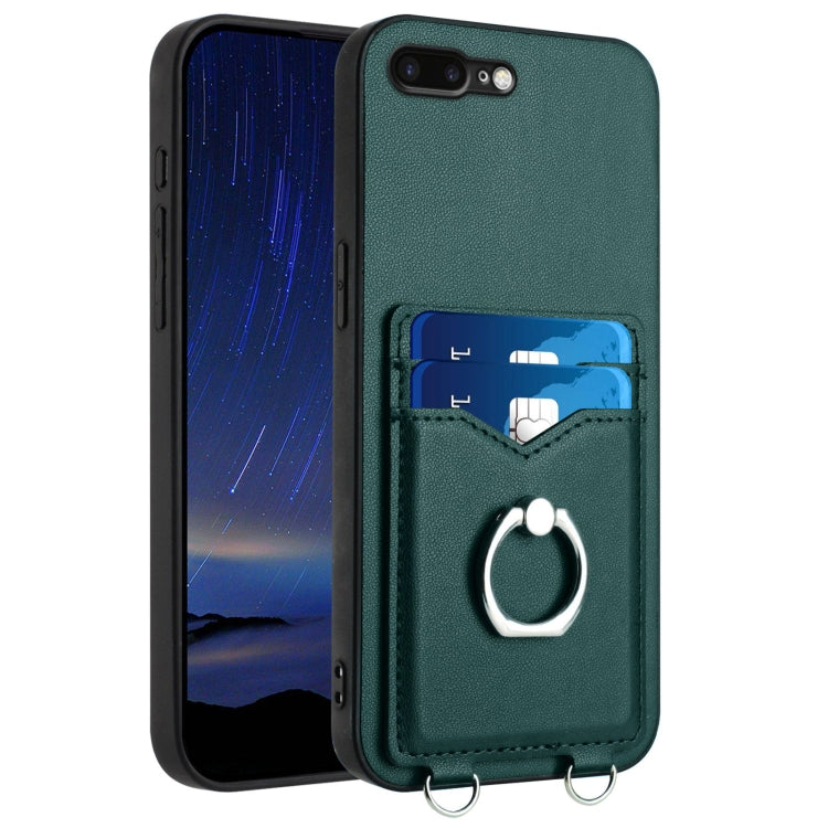 เคสโทรศัพท์พร้อมที่ใส่บัตรแหวน R20 สำหรับ iPhone XS / X, สำหรับ iPhone XR, สำหรับ iPhone XS Max, สำหรับ iPhone 8 Plus / 7 Plus