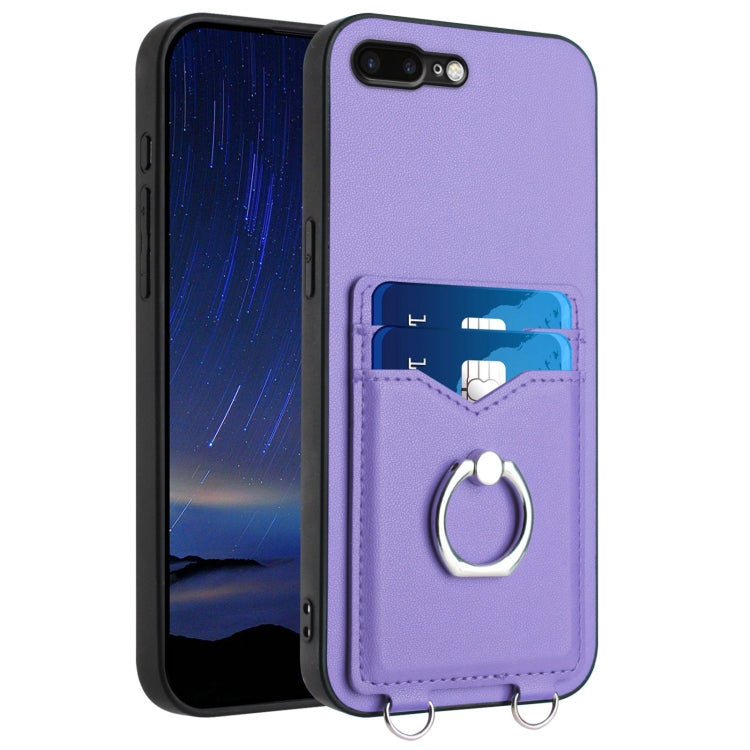 เคสโทรศัพท์พร้อมที่ใส่บัตรแหวน R20 สำหรับ iPhone XS / X, สำหรับ iPhone XR, สำหรับ iPhone XS Max, สำหรับ iPhone 8 Plus / 7 Plus