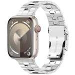 สายรัดนาฬิกาโลหะผสมไทเทเนียมพร้อมหัวเข็มขัดนิรภัยรูปข้าว สำหรับ Apple Watch Series 5 44 มม., สำหรับ Apple Watch Series 4 44 มม., สำหรับ Apple Watch Series 3 42 มม.