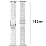 สายรัดนาฬิกาโลหะผสมไทเทเนียมพร้อมหัวเข็มขัดนิรภัยรูปข้าว สำหรับ Apple Watch Series 5 44 มม., สำหรับ Apple Watch Series 4 44 มม., สำหรับ Apple Watch Series 3 42 มม.