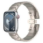 I-shaped Butterfly Buckle Titanium Alloy Watch Band, For Apple Watch SE 2023 44mm, For Apple Watch Ultra 2 49mm, For Apple Watch Series 9 45mm, For Apple Watch Ultra 49mm, For Apple Watch Series 8 45mm, For Apple Watch SE 2022 44mm                     ...