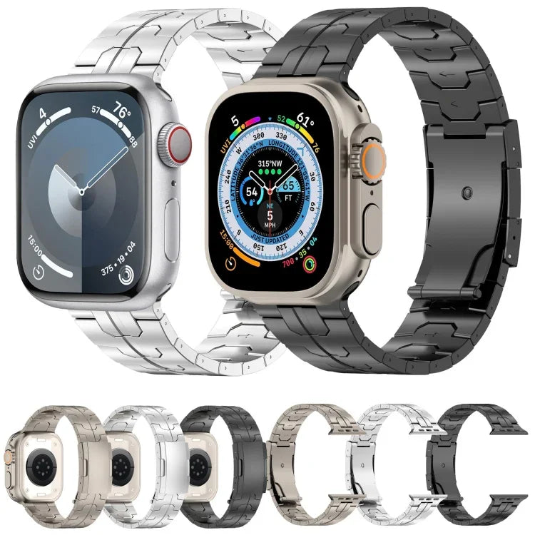 Turtle Buckle Titanium Alloy Watch Band, For Apple Watch SE 2023 44mm, For Apple Watch SE 2023 40mm, For Apple Watch Ultra 2 49mm, For Apple Watch Series 9 45mm, For Apple Watch Series 9 41mm, For Apple Watch Ultra 49mm, For Apple Watch Series 8 41mm  ...
