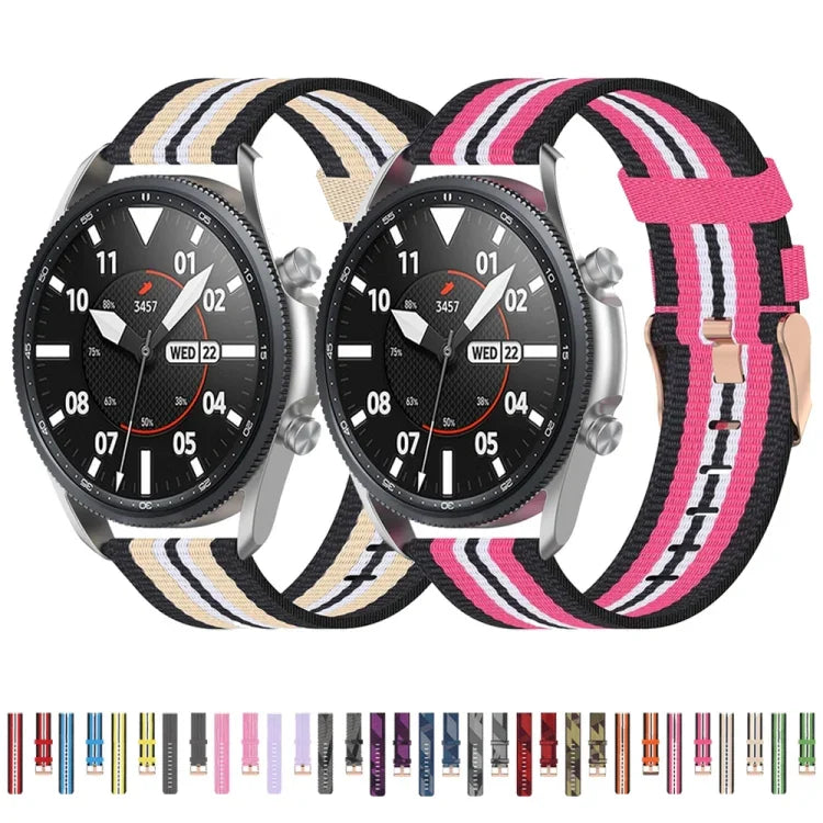 สายรัดผ้าไนลอนถักลายผิว ขนาด: ฟรีไซส์ 20mm สำหรับ Galaxy Watch 3 41mm
