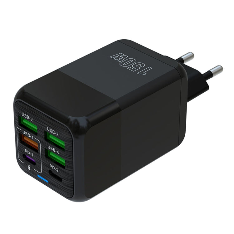 ที่ชาร์จเร็ว 150W 4 x USB + 2 x USB-C / Type-C หลายพอร์ต ปลั๊ก EU, ปลั๊ก US, ปลั๊ก UK