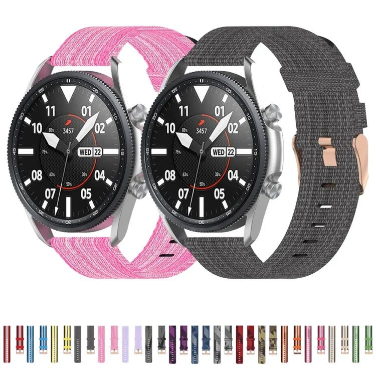 สายไนลอนทอมีลวดลาย ขนาด: ฟรีไซส์ 22 มม. สำหรับ Galaxy Watch 3 ขนาด 45 มม.