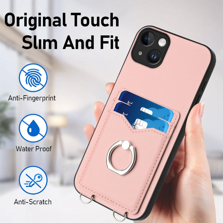เคสโทรศัพท์ที่ใส่บัตรพร้อมห่วงเชือกสะพายข้าง R20 สำหรับ iPhone 14 Plus, สำหรับ iPhone 14, สำหรับ iPhone 14 Pro, สำหรับ iPhone 14 Pro Max, สำหรับ iPhone SE 2022 / SE 2020 / 8, สำหรับ iPhone 13 Pro Max, สำหรับ iPhone 13 Pro, สำหรับ iPhone 13